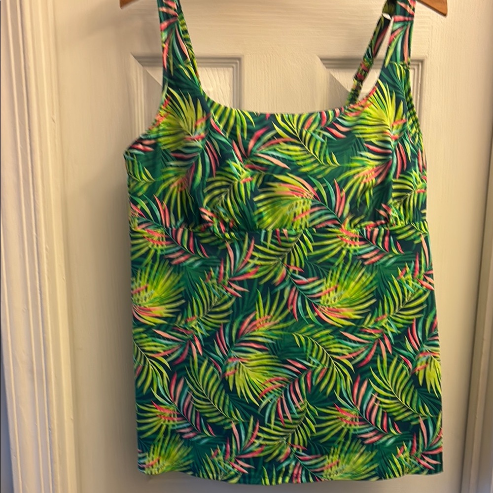Tropical Leaf Print Lands’End Tankini